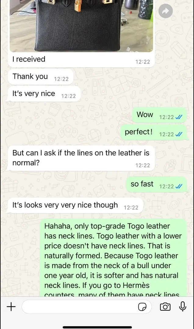 Customer chat screenshot